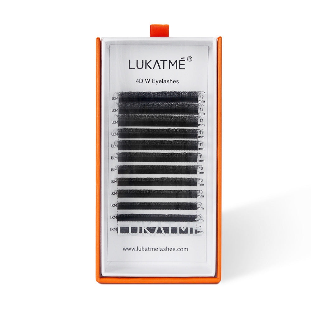LUKATME 4D W Eyelashes Premade Textured Volume Beginners Eyelash Extension 4D Fans W Shape False Eyelashes