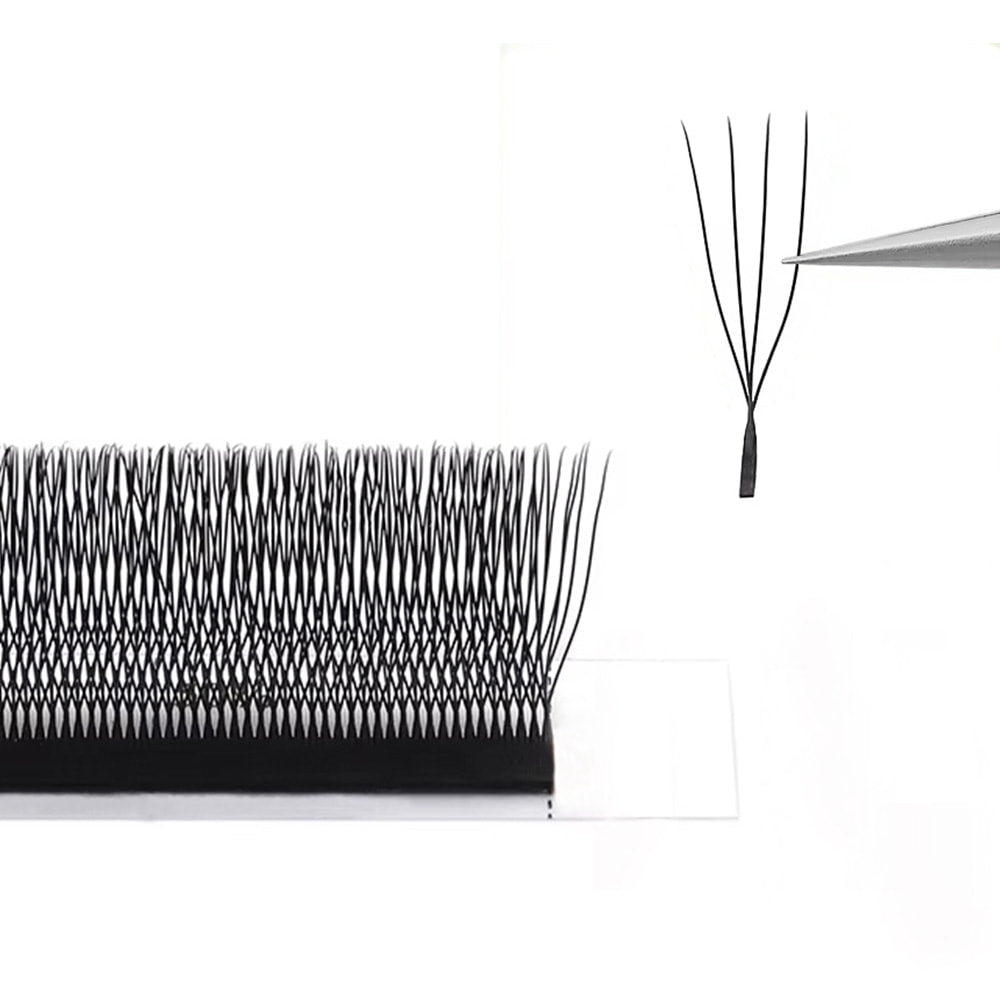 LUKATME U Shape 4D Lashes Ultra Soft Volume 4D Faning Eyelash Extensions Fluttery Faux Mink U-4D Eyelashes