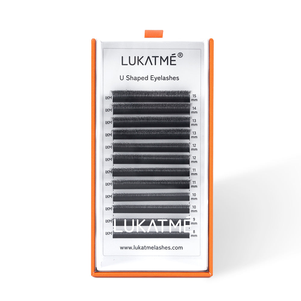 LUKATME U-6D Lash Extensions U Shape 6D False Eyelashes for Makeup Premade 6D Fans U Shaped Lashes
