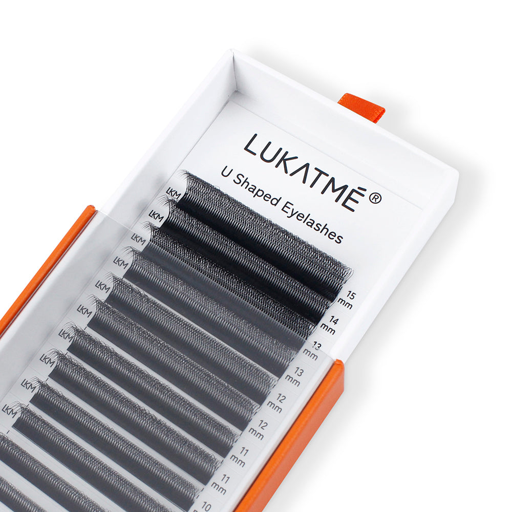 LUKATME U-6D Lash Extensions U Shape 6D False Eyelashes for Makeup Premade 6D Fans U Shaped Lashes