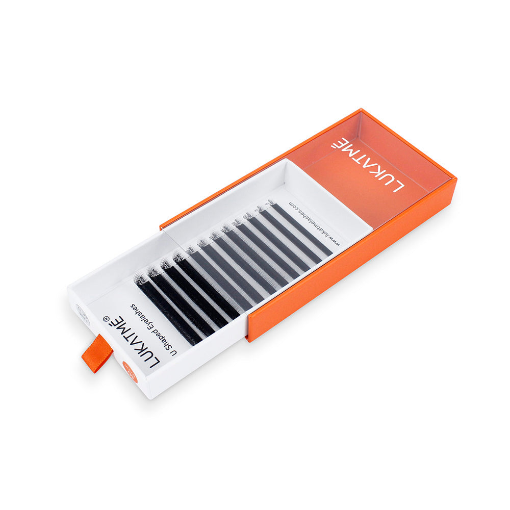 LUKATME U-6D Lash Extensions U Shape 6D False Eyelashes for Makeup Premade 6D Fans U Shaped Lashes