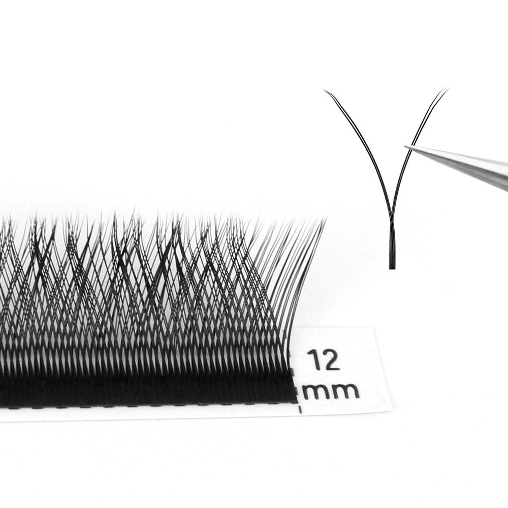LUKATME YY Eyelash Extensions Premade Fans Two Tips Y Shape False Eyelashes