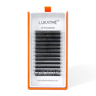 LUKATME Cílios 3D em W Volume Texturizado Pré-fabricado para Iniciantes Extensão de Cílios Fans 3D Formato W Cílios Postiços