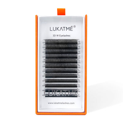 LUKATME 3D W Eyelashes Premade Textured Volume Beginners Eyelash Extension 3D Fans W Shape False Eyelashes