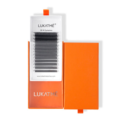 LUKATME 3D W Eyelashes Premade Textured Volume Beginners Eyelash Extension 3D Fans W Shape False Eyelashes