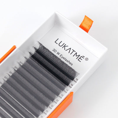LUKATME Cílios 3D em W Volume Texturizado Pré-fabricado para Iniciantes Extensão de Cílios Fans 3D Formato W Cílios Postiços