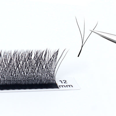 LUKATME 3D W Eyelashes Premade Textured Volume Beginners Eyelash Extension 3D Fans W Shape False Eyelashes