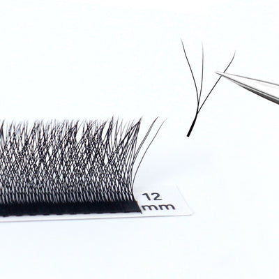 LUKATME Cílios 3D em W Volume Texturizado Pré-fabricado para Iniciantes Extensão de Cílios Fans 3D Formato W Cílios Postiços