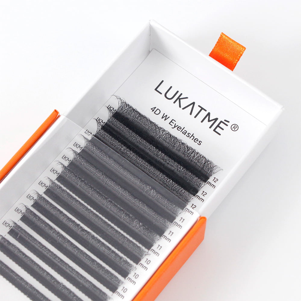 LUKATME 4D W Eyelashes Premade Textured Volume Beginners Eyelash Extension 4D Fans W Shape False Eyelashes