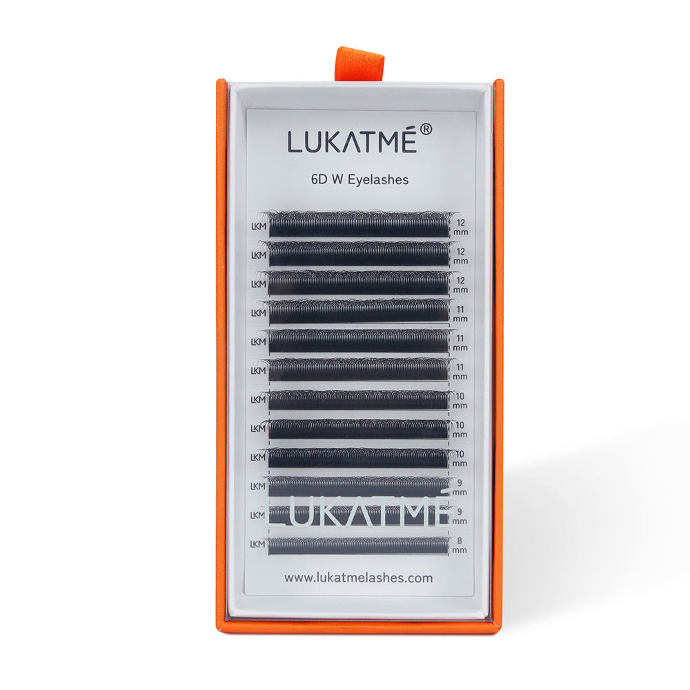 LUKATME 6D W Eyelashes Premade Textured Volume Beginners Eyelash Extension 6D Fans W Shape False Eyelashes