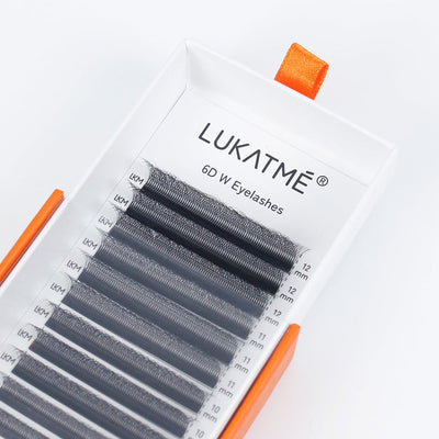 LUKATME 6D W Cílios Volume Texturizado Pré-fabricado para Iniciantes Extensão de Cílios Fãs 6D Cílios Postiços em Formato W