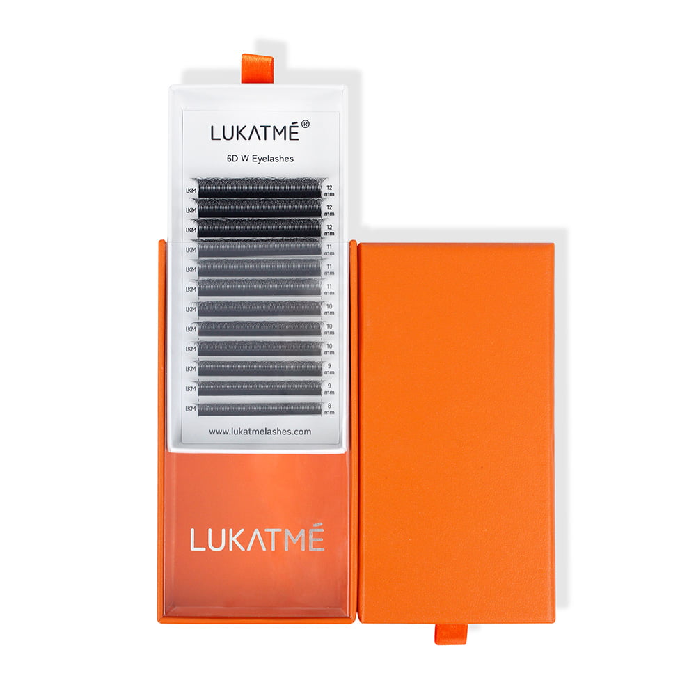 LUKATME 6D W Cílios Volume Texturizado Pré-fabricado para Iniciantes Extensão de Cílios Fãs 6D Cílios Postiços em Formato W