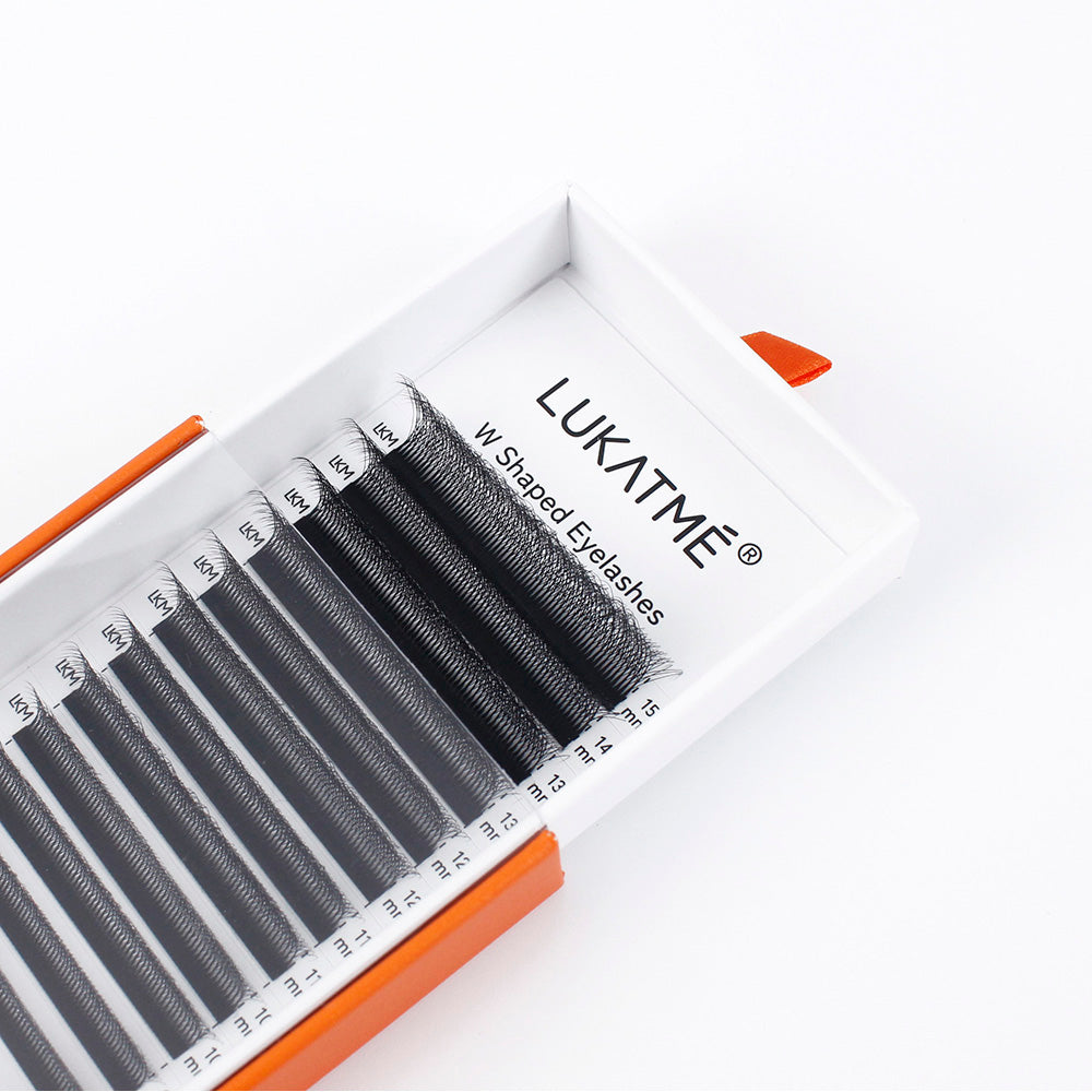 LUKATME 7D W Eyelashes Premade Textured Volume Beginners Eyelash Extension 7D Fans W Shape False Eyelashes