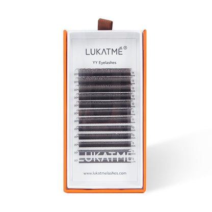 LUKATME YY Eyelash Extensions Brown Lashes Premade Fans Two Tips Y Shape False Eyelashes