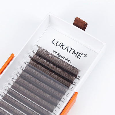 LUKATME YY Eyelash Extensions Brown Lashes Premade Fans Two Tips Y Shape False Eyelashes