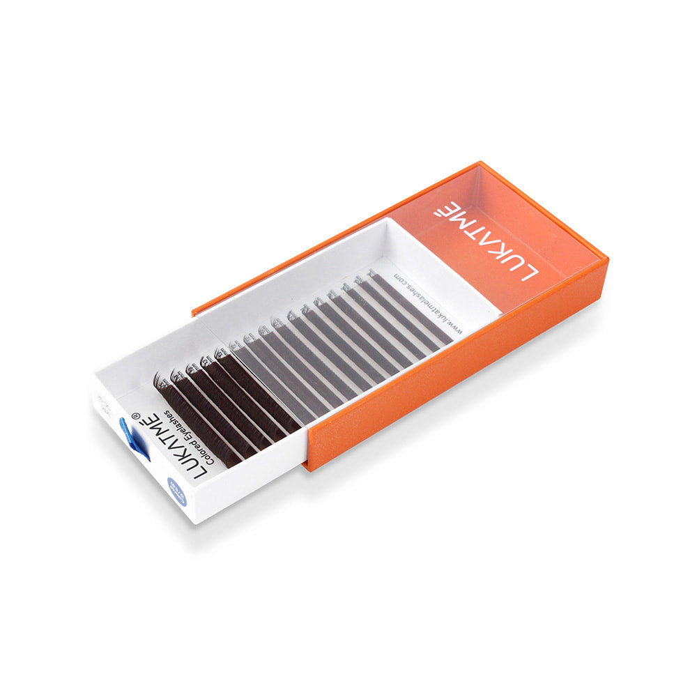 LUKATME Cílios Individuais Marrons 0,07mm Extensões de Cílios Clássicos Coloridos Cílios Postiços Marrons