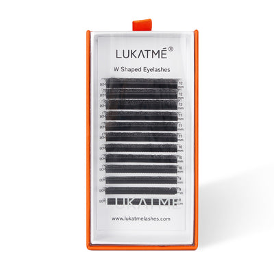 LUKATME W Shaped Eyelashes Double 3D W Premade Fans Lashes 0.07mm Fluffy Faux Eyelash Extensions