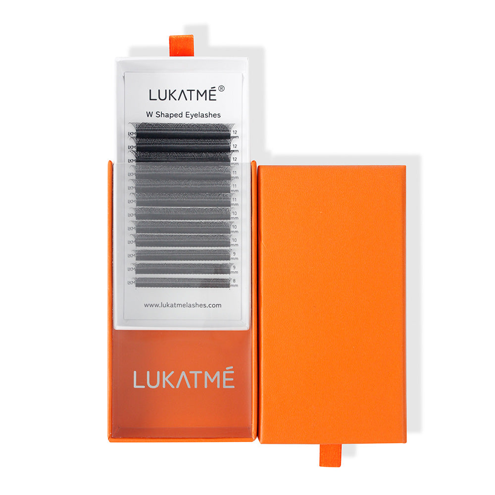 LUKATME W Shaped Eyelashes Double 3D W Premade Fans Lashes 0.07mm Fluffy Faux Eyelash Extensions