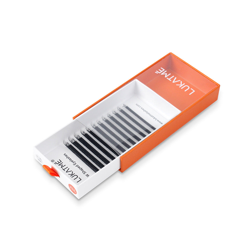 LUKATME W Shaped Eyelashes Double 3D W Premade Fans Lashes 0.07mm Fluffy Faux Eyelash Extensions