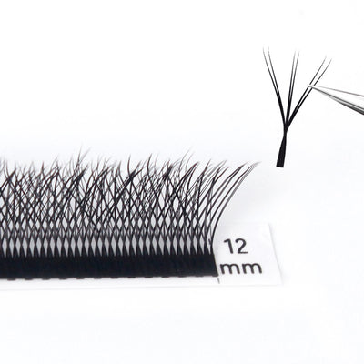 LUKATME W Shaped Eyelashes Double 3D W Premade Fans Lashes 0.07mm Fluffy Faux Eyelash Extensions