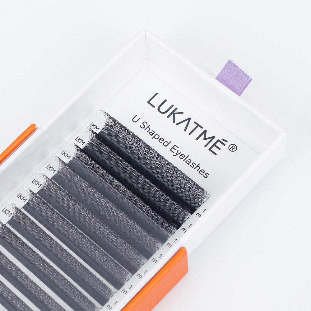 LUKATME U-3D Lash Extensions U Shape 3D False Eyelashes for Makeup Premade 3D Fans U Shaped Lashes