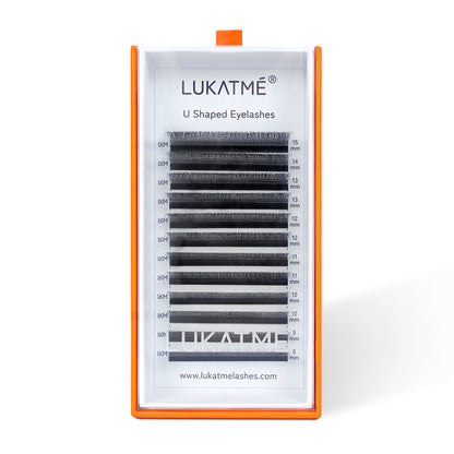 LUKATME U-3D Lash Extensions U Shape 3D False Eyelashes for Makeup Premade 3D Fans U Shaped Lashes