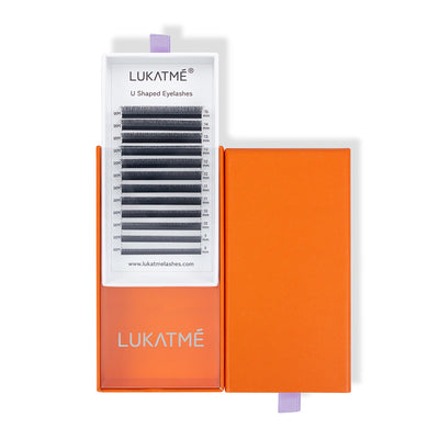 LUKATME U-3D Lash Extensions U Shape 3D False Eyelashes for Makeup Premade 3D Fans U Shaped Lashes