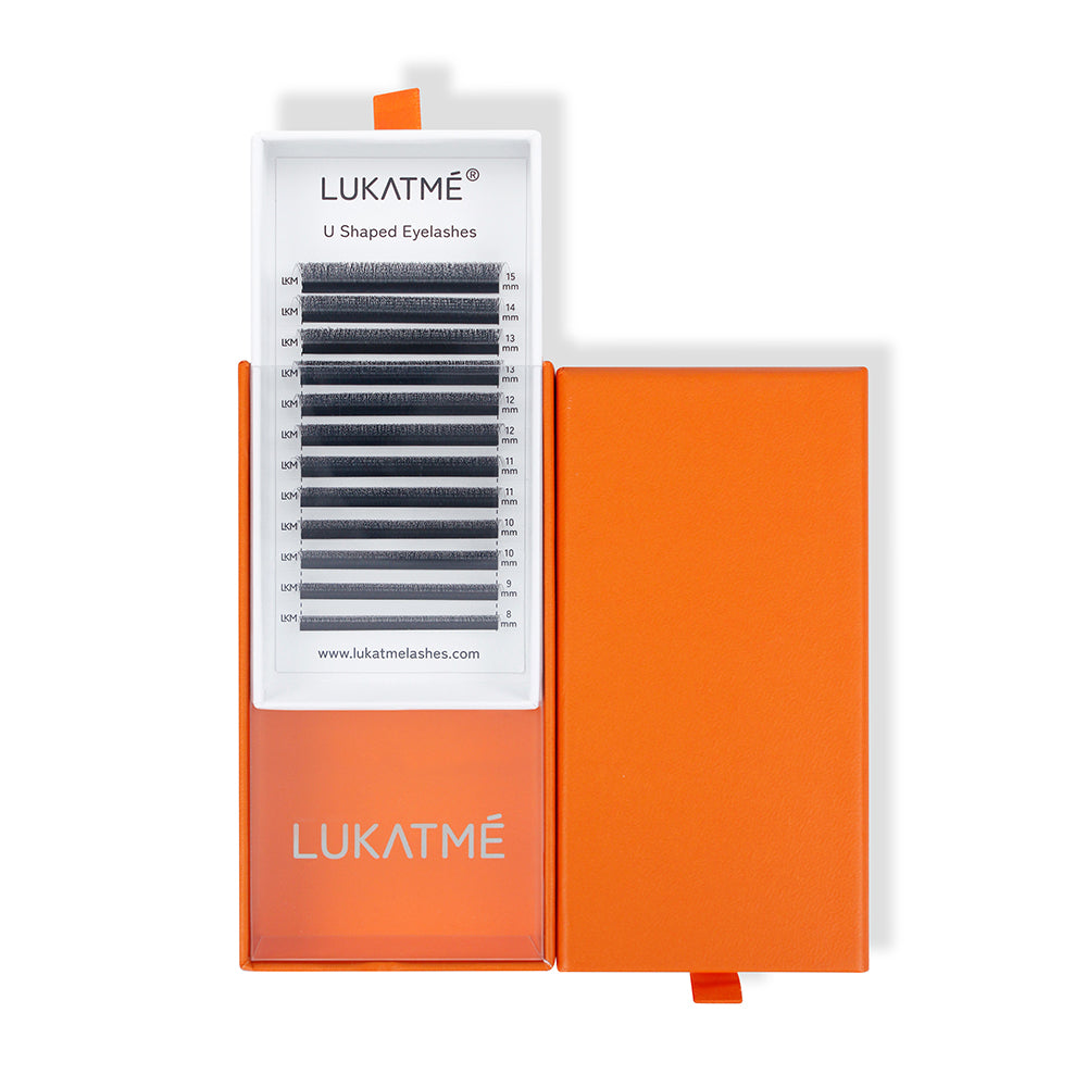 LUKATME U-3D Lash Extensions U Shape 3D False Eyelashes for Makeup Premade 3D Fans U Shaped Lashes