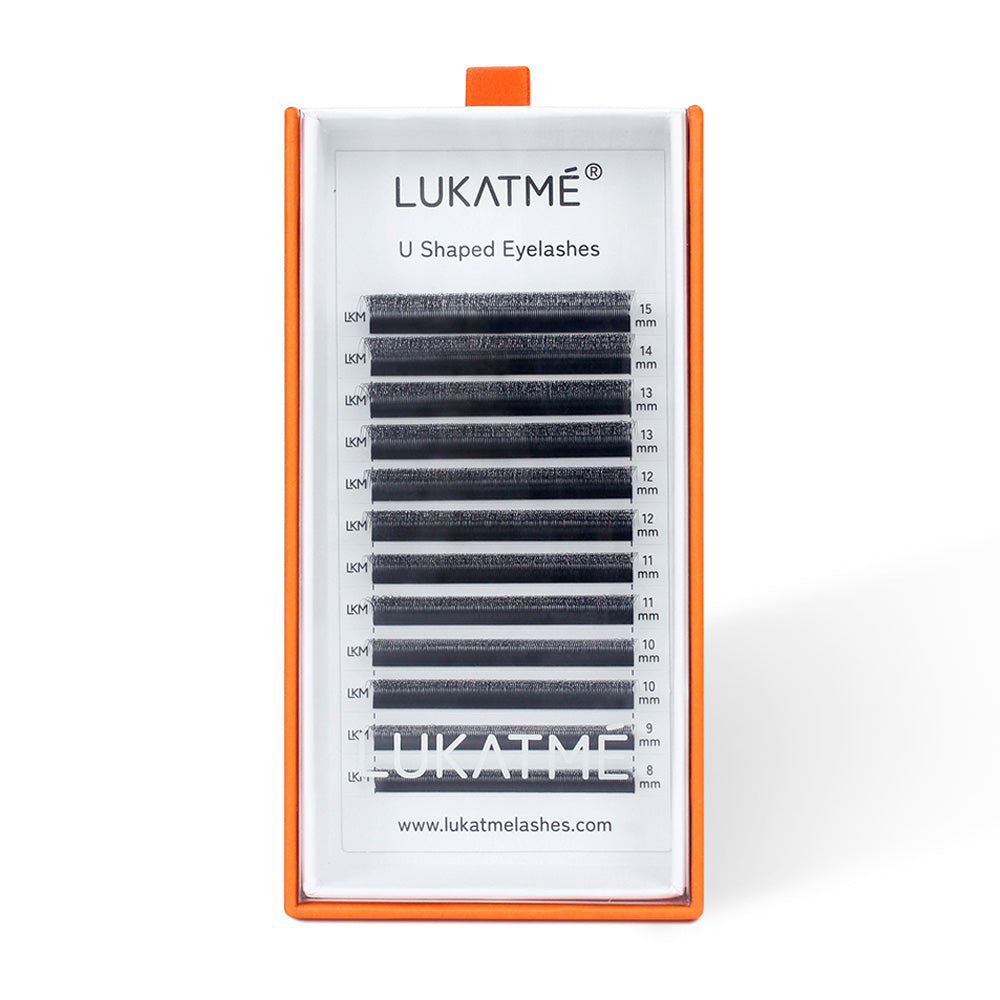 LUKATME U Shape 4D Lashes Ultra Soft Volume 4D Faning Eyelash Extensions Fluttery Faux Mink U-4D Eyelashes