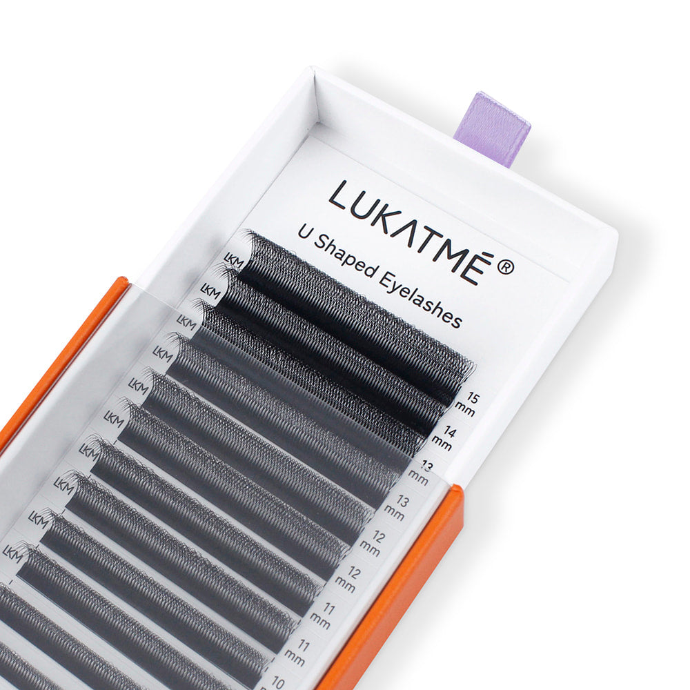 LUKATME U-6D Lash Extensions U Shape 6D False Eyelashes for Makeup Premade 6D Fans U Shaped Lashes