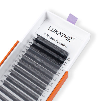 LUKATME U-6D Lash Extensions U Shape 6D False Eyelashes for Makeup Premade 6D Fans U Shaped Lashes