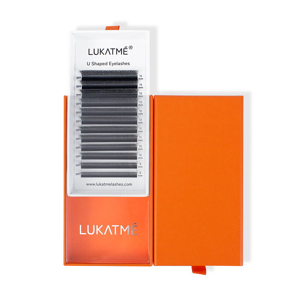 LUKATME U-6D Lash Extensions U Shape 6D False Eyelashes for Makeup Premade 6D Fans U Shaped Lashes